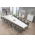Konferenztisch DUBLIN, 73,5cm (H), 500x80/205cm (BxT), 12 Personen, Trapezform, wei&szlig; / chrom/anthrazit