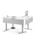 Schreibtisch FLEX MODUL, elektrisch h&ouml;henverstellbar, 60,5-125,5cm (H), 180/140x80cm (BxT), L-Form, wei&szlig; / silber