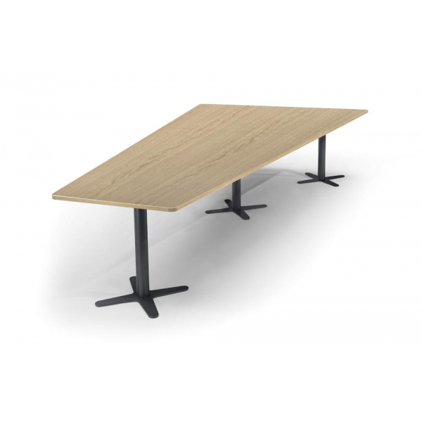 Deskin Konferenztisch DUBLIN, 73,5cm (H), 380x80/197,5cm (BxT), 8 Personen, Trapezform, eiche hell / anthrazit  Deskin