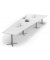 Konferenztisch DUBLIN, 73,5cm (H), 500x80/205cm (BxT), 12 Personen, Trapezform, wei&szlig; / silber