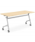 Klapptisch, 120x80cm (BxT), 72cm (H), Holz, rechteckig, ahorn / silber, mit Rollen