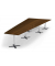 Konferenztisch 330317, 73,5cm (H), 500x80/205cm (BxT), 12 Personen, Trapezform, Nussdekor dunkel / chrom/anthrazit
