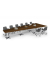 Konferenztisch DUBLIN, 73,5cm (H), 500x80/205cm (BxT), 12 Personen, Trapezform, nussbaum dunkel / chrom/anthrazit