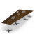 Konferenztisch DUBLIN, 73,5cm (H), 500x80/205cm (BxT), 12 Personen, Trapezform, nussbaum dunkel / chrom/anthrazit