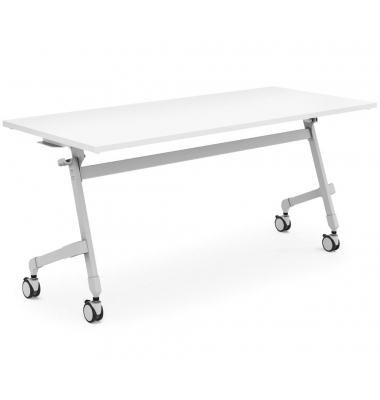Klapptisch 351842, 72cm (H), 120x80cm (BxT), rechteckig, weiß / Alusilber RAL 9006