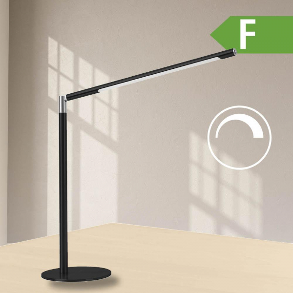 Deskin LED-Schreibtischlampe, schwarz, Standfuß, dimmbar, dimmbar  Deskin