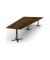 Konferenztisch DUBLIN, 73,5cm (H), 380x80/197,5cm (BxT), 8 Personen, Trapezform, Nussdekor dunkel / anthrazit