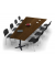 Konferenztisch 330297, 73,5cm (H), 380x80/197,5cm (BxT), 8 Personen, Trapezform, Nussdekor dunkel / anthrazit