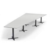 Konferenztisch 330308, 73,5cm (H), 500x80/205cm (BxT), 12 Personen, Trapezform, lichtgrau / anthrazit