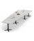 Konferenztisch 330308, 73,5cm (H), 500x80/205cm (BxT), 12 Personen, Trapezform, lichtgrau / anthrazit