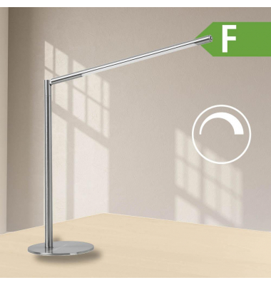 LED-Schreibtischlampe, silber, mit Standfuß, dimmbar