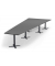 Konferenztisch DUBLIN, 73,5cm (H), 500x80/205cm (BxT), 12 Personen, Trapezform, anthrazit / anthrazit