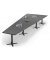 Konferenztisch 330309, 73,5cm (H), 500x80/205cm (BxT), 12 Personen, Trapezform, anthrazit / anthrazit