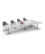 Konferenztisch DUBLIN, 73,5cm (H), 380x80/197,5cm (BxT), 8 Personen, Trapezform, lichtgrau / silber