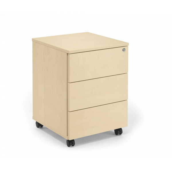 Deskin Rollcontainer 349374, ahorn, 3 Schubladen, Metall, abschließbar  Deskin