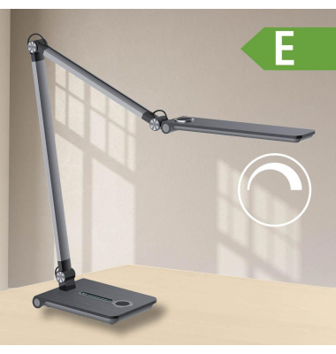 LED Tischleuchte grau-metallic