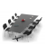 Konferenztisch DUBLIN, 73,5cm (H), 380x80/197,5cm (BxT), 8 Personen, Trapezform, anthrazit / chrom/anthrazit