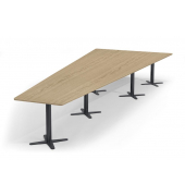 Konferenztisch 330310, 73,5cm (H), 500x80/205cm (BxT), 12 Personen, Trapezform, eiche hell / anthrazit