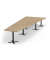 Konferenztisch 330310, 73,5cm (H), 500x80/205cm (BxT), 12 Personen, Trapezform, eiche hell / anthrazit