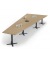 Konferenztisch 330310, 73,5cm (H), 500x80/205cm (BxT), 12 Personen, Trapezform, eiche hell / anthrazit