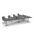 Konferenztisch 330289, 73,5cm (H), 380x80/197,5cm (BxT), 8 Personen, Trapezform, anthrazit / silber