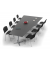 Konferenztisch 330289, 73,5cm (H), 380x80/197,5cm (BxT), 8 Personen, Trapezform, anthrazit / silber