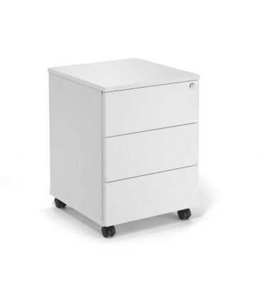 Rollcontainer 349375, wei&szlig;, 3 Schubladen, Metall, abschlie&szlig;bar