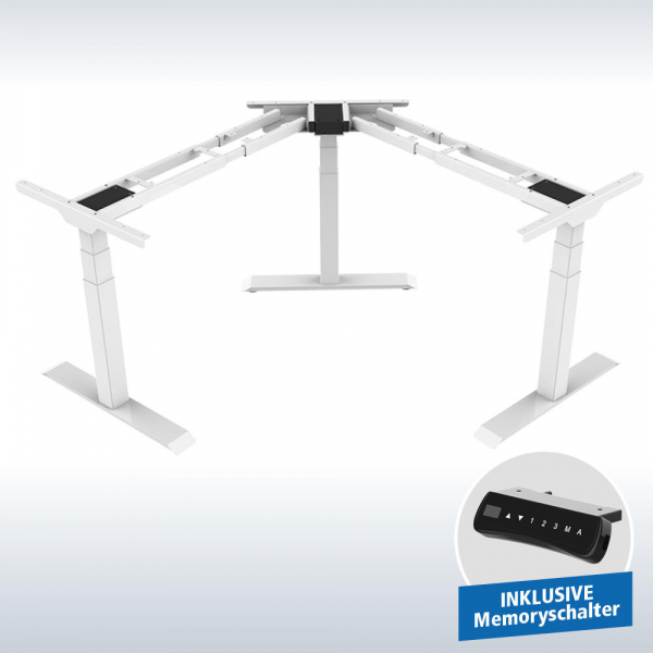 Deskin Sitz-Steh-Schreibtischgestell FLEX MODUL 352918, elektrisch höhenverstellbar, 58-123cm (H), für Platte 120-200cm (B)), T-Fuß-Ges