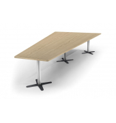 Konferenztisch 330300, 73,5cm (H), 380x80/197,5cm (BxT), 8 Personen, Trapezform, eiche hell / chrom/anthrazit