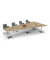 Konferenztisch 330300, 73,5cm (H), 380x80/197,5cm (BxT), 8 Personen, Trapezform, eiche hell / chrom/anthrazit