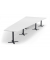 Konferenztisch 330311, 73,5cm (H), 500x80/205cm (BxT), 12 Personen, Trapezform, weiß / anthrazit