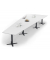 Konferenztisch 330311, 73,5cm (H), 500x80/205cm (BxT), 12 Personen, Trapezform, weiß / anthrazit