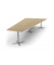 Konferenztisch 330290, 73,5cm (H), 380x80/197,5cm (BxT), 8 Personen, Trapezform, eiche hell / silber