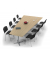 Konferenztisch DUBLIN, 73,5cm (H), 380x80/197,5cm (BxT), 8 Personen, Trapezform, eiche hell / silber