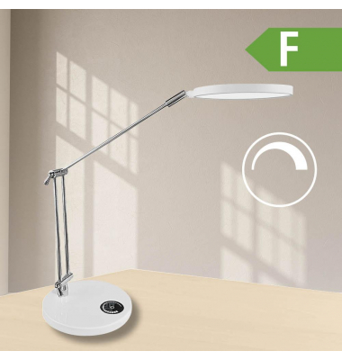 LED-Schreibtischlampe, weiß, mit Standfuß, dimmbar