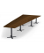 Konferenztisch DUBLIN, 73,5cm (H), 500x80/205cm (BxT), 12 Personen, Trapezform, Nussdekor dunkel / anthrazit