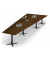 Konferenztisch 330312, 73,5cm (H), 500x80/205cm (BxT), 12 Personen, Trapezform, Nussdekor dunkel / anthrazit