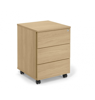 Rollcontainer 349377, eiche, 3 Schubladen, Metall, abschlie&szlig;bar