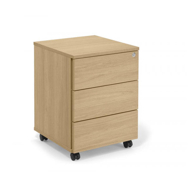 Deskin Rollcontainer 349377, eiche, 3 Schubladen, Metall, abschließbar  Deskin