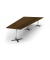 Konferenztisch 330302, 73,5cm (H), 380x80/197,5cm (BxT), 8 Personen, Trapezform, Nussdekor dunkel / chrom/anthrazit