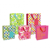 Geschenktasche 1500-25357/PBS Candy, allgemein, Schleifenband mit Anhänger, 5 Motive sortiert