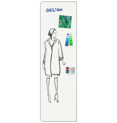 Whiteboard WALL-UP LRC, 7-106128, 200x60cm, emailliert, ohne Rahmen