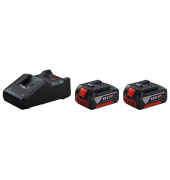 Werkzeugakku mit Ladegerät Starter Set 18V Li-Ion 2 x 4,0 Ah