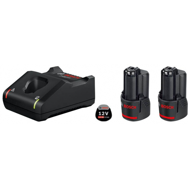 3165140968188 - BOSCH Professional Werkzeugakku mit Ladegerät Starter Set 12V Li-Ion 2 x 20 Ah 1600A019R8