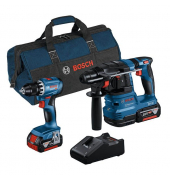 GSR 18V-45 + GBH 18V-22 Akku-Bohrhammer-Set 18,0 V, mit 2 Akkus