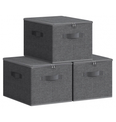 Aufbewahrungsbox RYZB03G, außen 40x30x25cm, Vlies silbergrau
