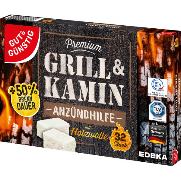 4311501569917 - Kamin- & Grillanzünder Premium weiß 4311501569917 GUT&GÜNSTIG 32 Stück 4311501569917 - Kamin- & Grillanzünder Premium weiß 4311501569917 GUT&GÜNSTIG 32 Stück