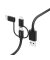 3 in 1 Ladekabel mit Adapter schwarz 1,5 m