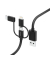 3 in 1 Ladekabel mit Adapter schwarz 1,5 m