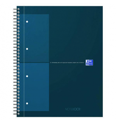 Notizbuch 400191243, International, blau, A4+, kariert, 80g, 80 Blatt / 160 Seiten